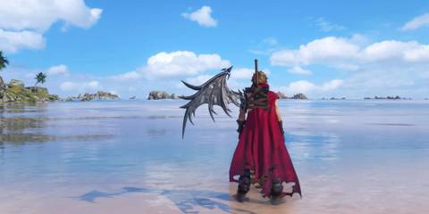 An image of Cloud Strife in the Kingdom Hearts outfit mod for Final Fantasy 7 Rebirth mod