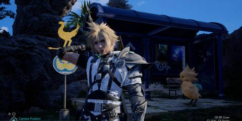 An image of Cloud Strife in the Saber style mod for Final Fantasy 7 Rebirth mod