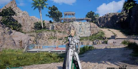 An image of Cloud Strife in the Saber style mod for Final Fantasy 7 Rebirth mod