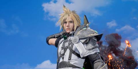 An image of Cloud Strife in the Saber style mod for Final Fantasy 7 Rebirth mod