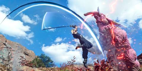 An image of Cloud Strife in the Murasame weapon mod for Final Fantasy 7 Rebirth mod