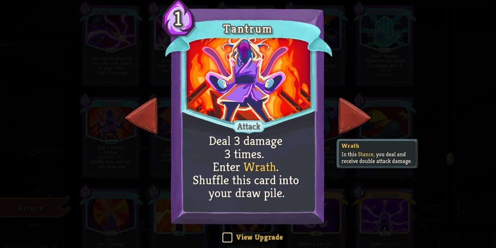 Tantrum purple card info