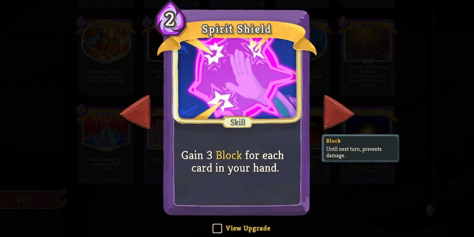 Spirit shield purple card info