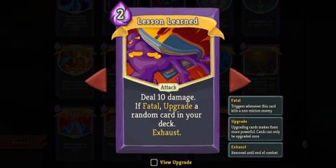 Lesson learned purple card info