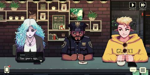 A conversation goin on in Coffee Talk