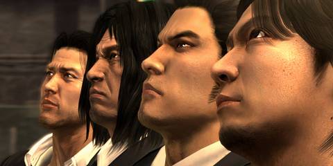 A cutscene featuring characters in Yakuza 4