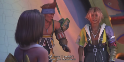 A Key Frame From Final Fantasy 10 Showing Tidus Regretting The Limited Time He Had In Life During His Final Moments