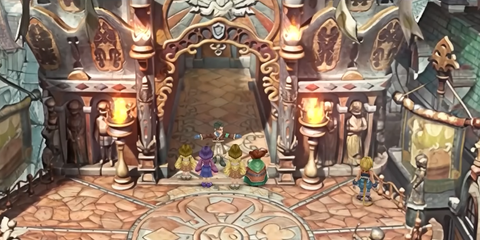 A Key Frame From Final Fantasy 9 Showing The Player Navigating One Of The Game's Urban Overworld Locations
