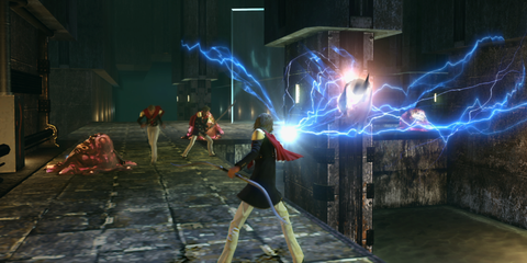 A Key Frame From Final Fantasy Type-0 Showing A Friendly Character Projecting An Electricity-Based Spell