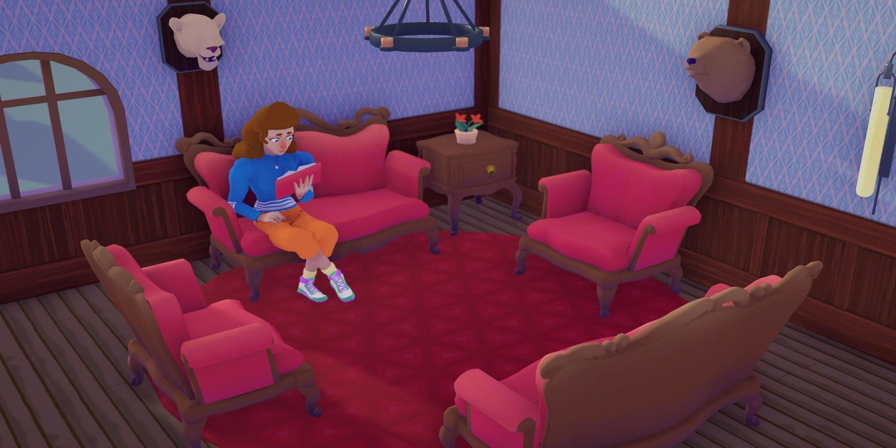 A resident reading a book in Hotel Magnate