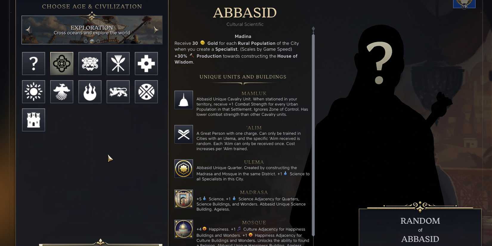Abbasid Civilization in Civ 7
