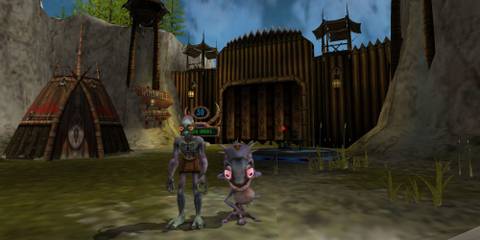 Abe and Munch in the overworld.