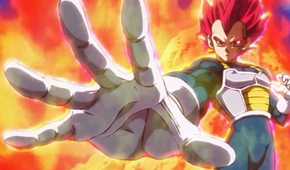 Vegeta Super Saiyan God mode.
