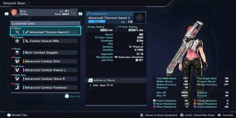 Advanced Titanium Sword 2 in Xenoblade Chronicles X Definitive Edition