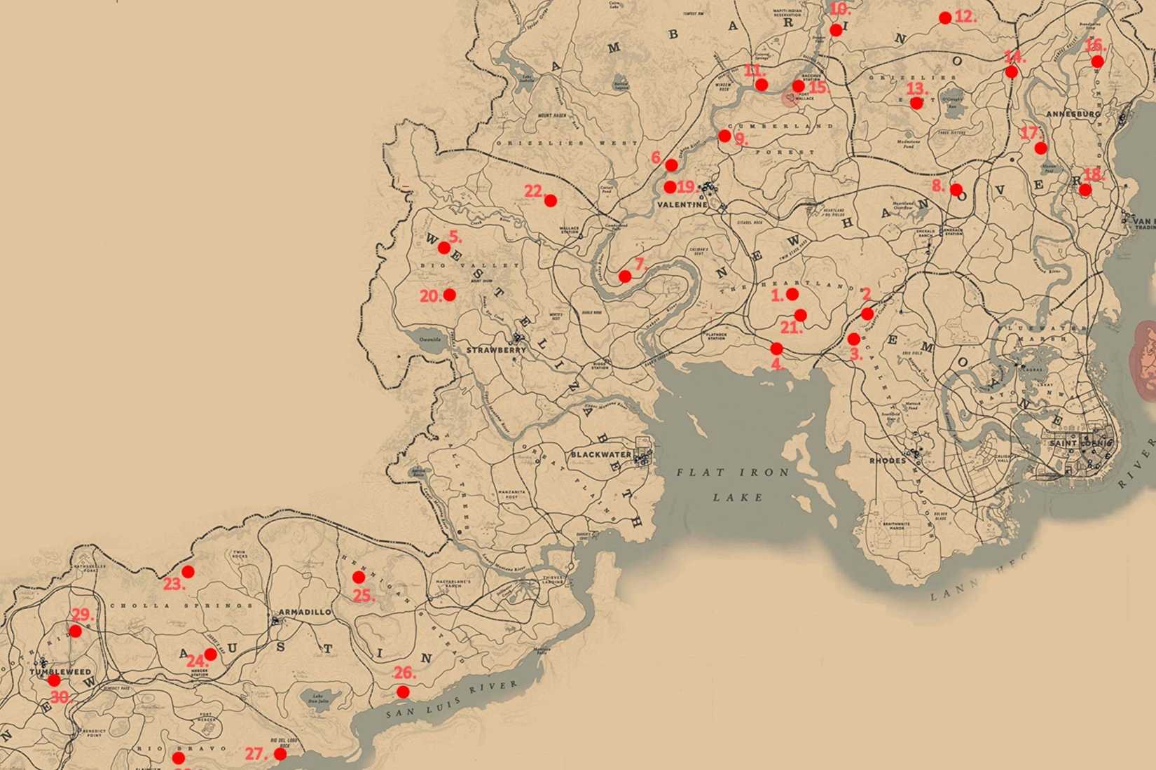 RDR2: All Dinosaur Bones Locations