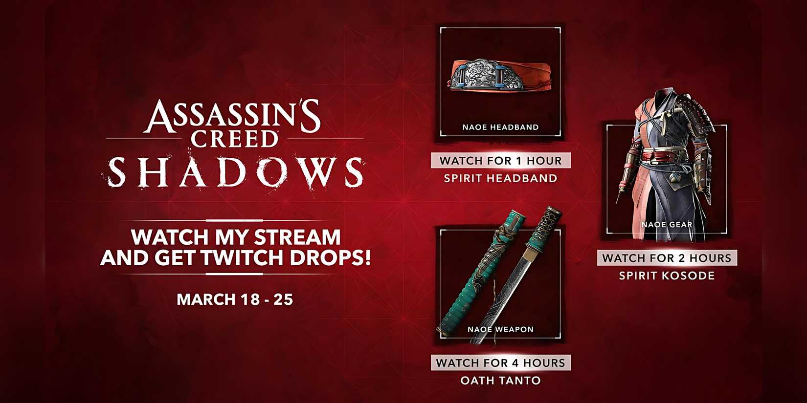 All Items in Assassin's Creed Shadows Twitch Drops