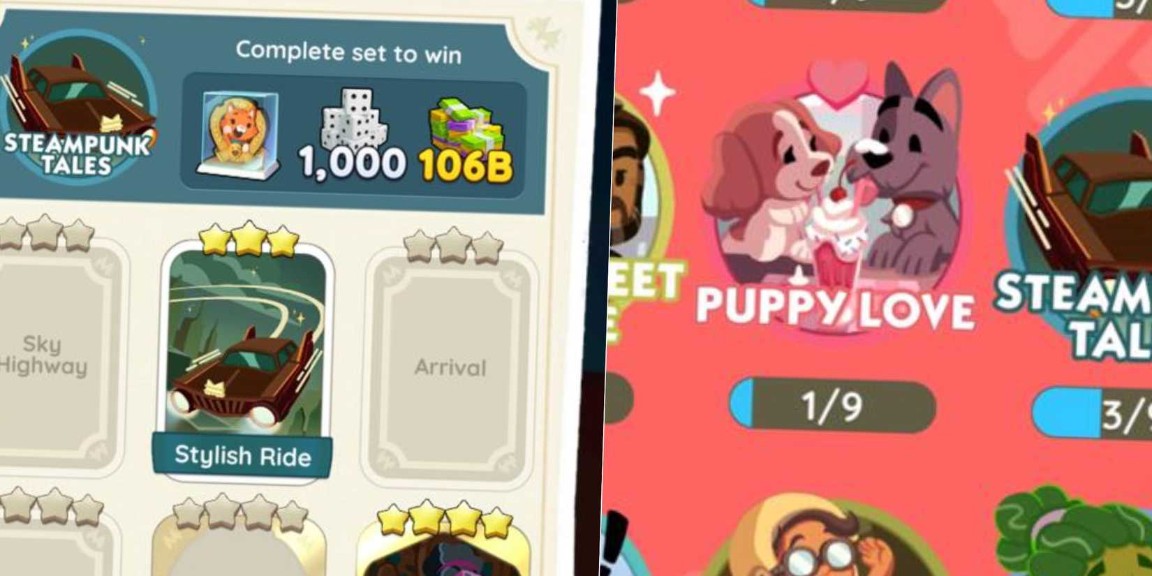 All Stickers in Set #15 - Steampunk Tales in Monopoly GO