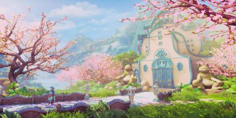 Amadeus standing at the front of a building in Trine 5