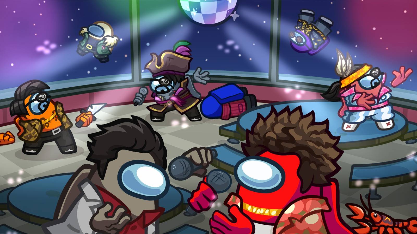 among-us-like-a-dragon-crossover-key-art