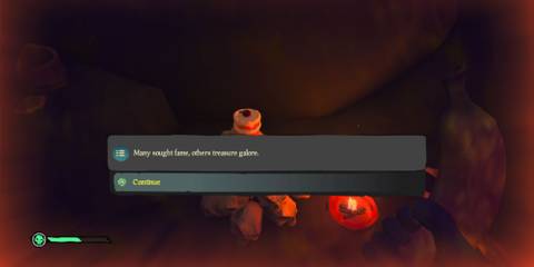 Anniversary Cake note at The Sunken Grove in Sea of Thieves