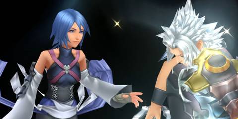 Aqua saves Terra in Kingdom Hearts: Birth by Sleep