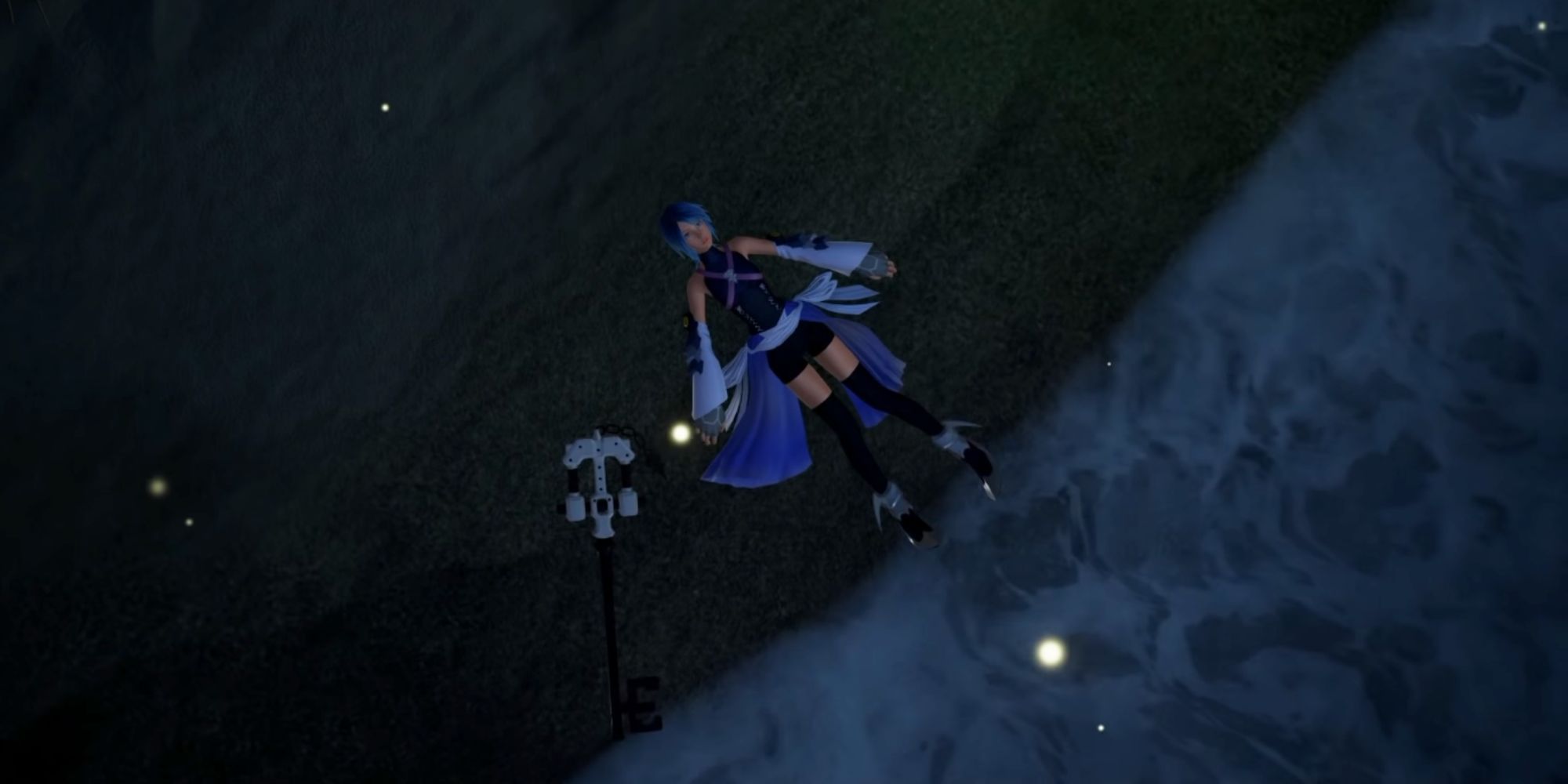 Aqua trapped in the Realm of Darkness in Kingdom Hearts 0.2: Birth by Sleep – A Fragmentary Passage