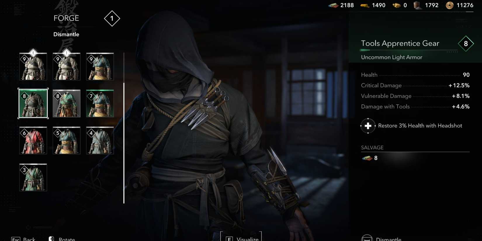 Armor Recycling AC Shadows Forge Hideout