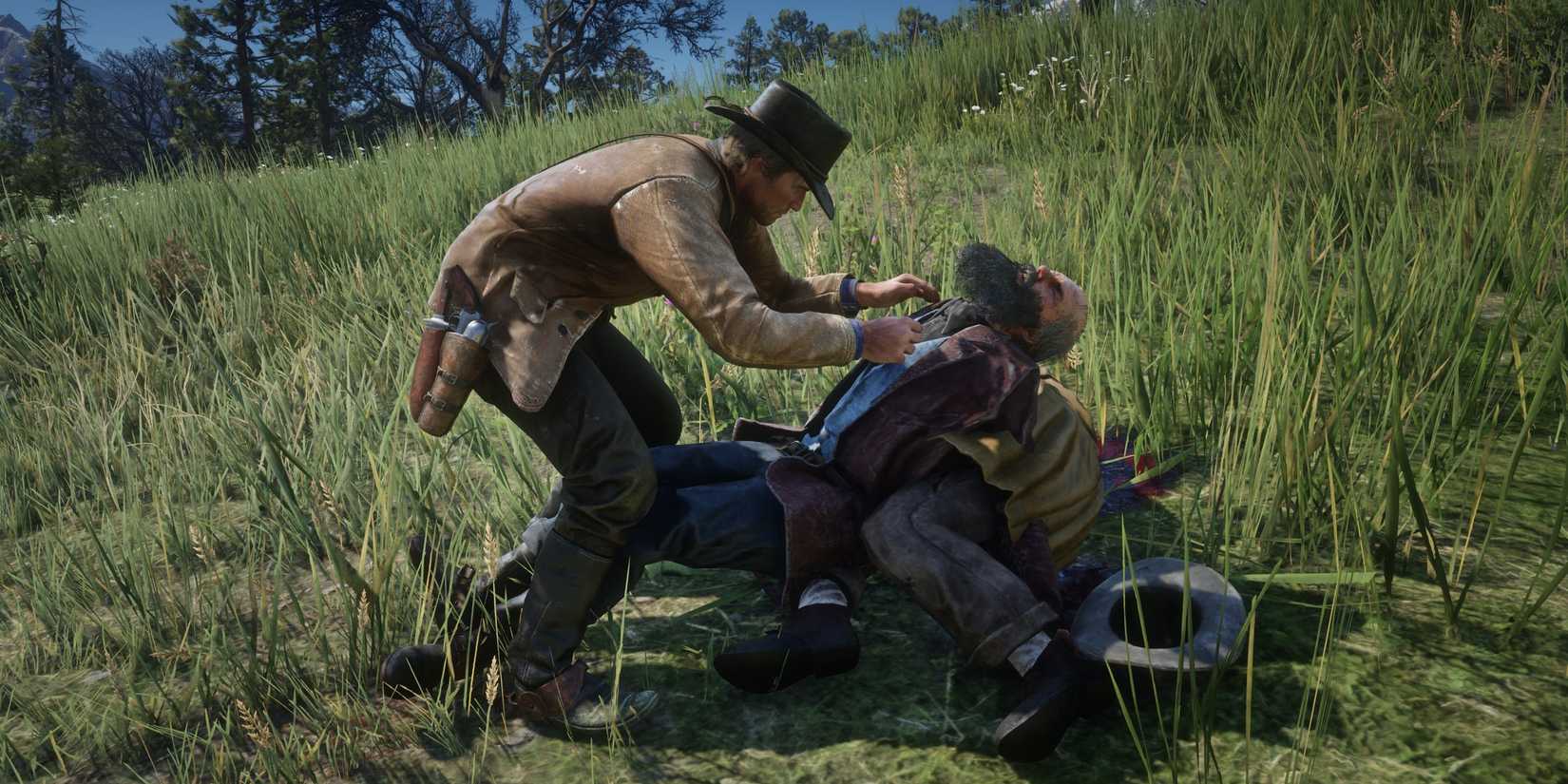 arthur loots a dead body