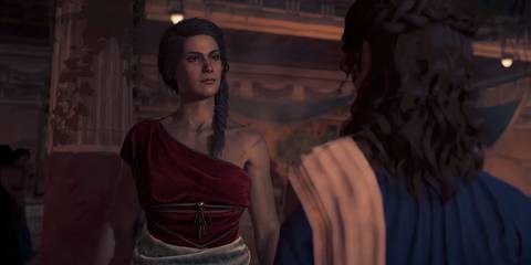Kassandra meeting Aspasia in Assassin's Creed: Odyssey