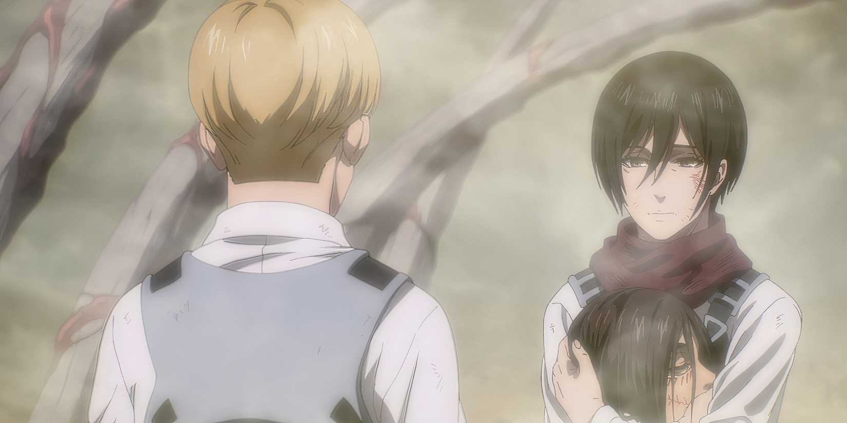 Armin and Mikasa meet.