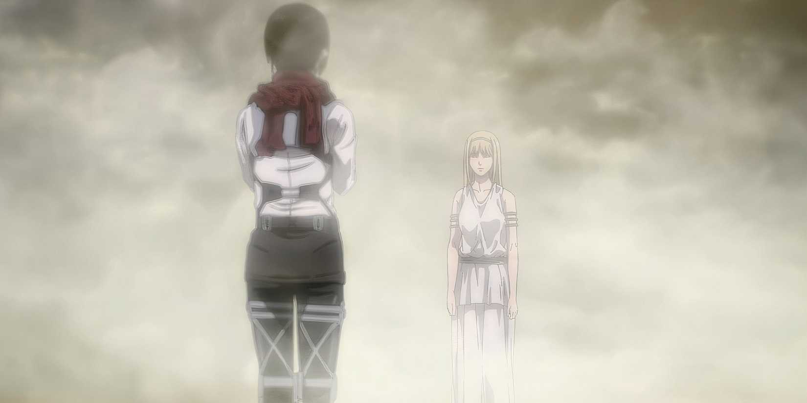 Encuentro de Mikasa con Ymir en Ataque a los Titanes