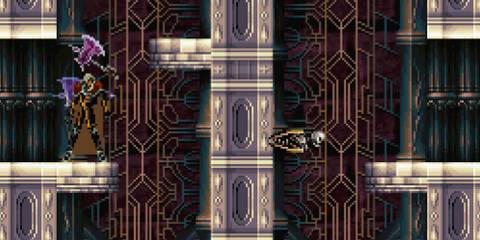 Attacking with a throwing axe in Castlevania Symphony of the Night