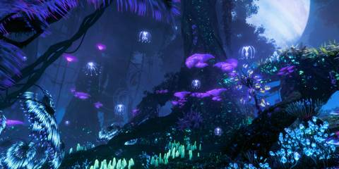 Nighttime in the jungle in Avatar: Frontiers Of Pandora