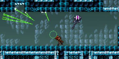 Trace fighting enemies in Axiom Verge