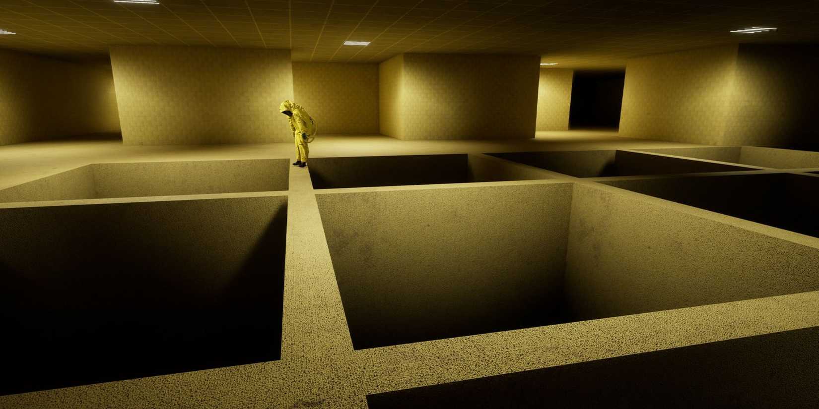 Traversing along tight platforms in the backrooms