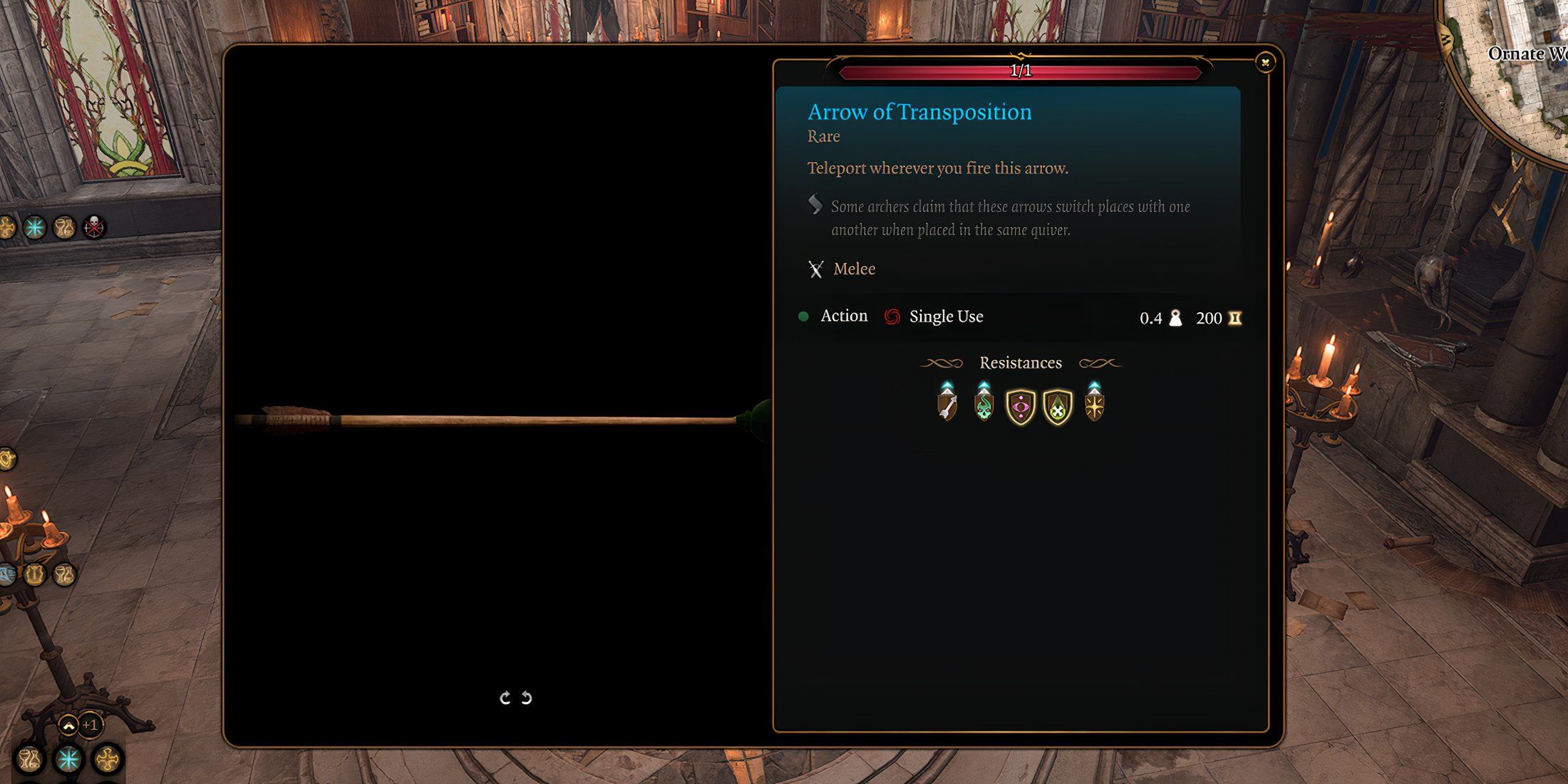 Baldur's Gate 3 - Arrow of Transposition Description