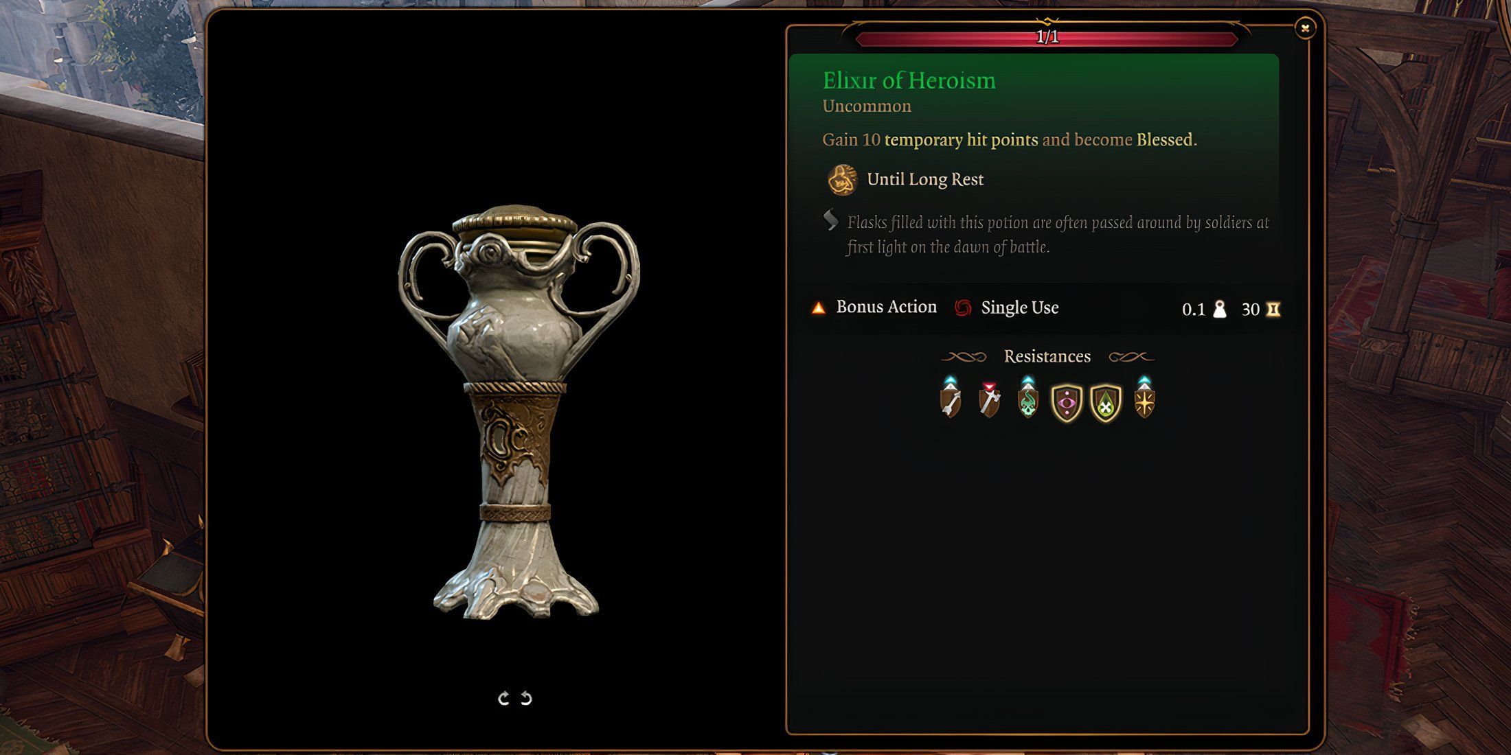 Baldur's Gate 3 - Elixir of Heroism Description