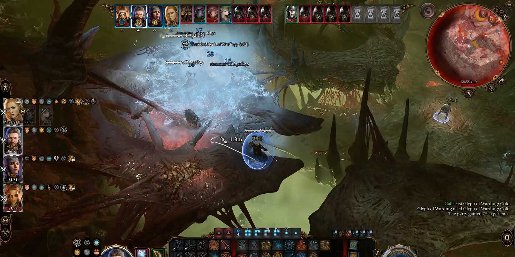 Gale casts Glyph of Warding on a group of Necromites in Baldur's Gate 3
