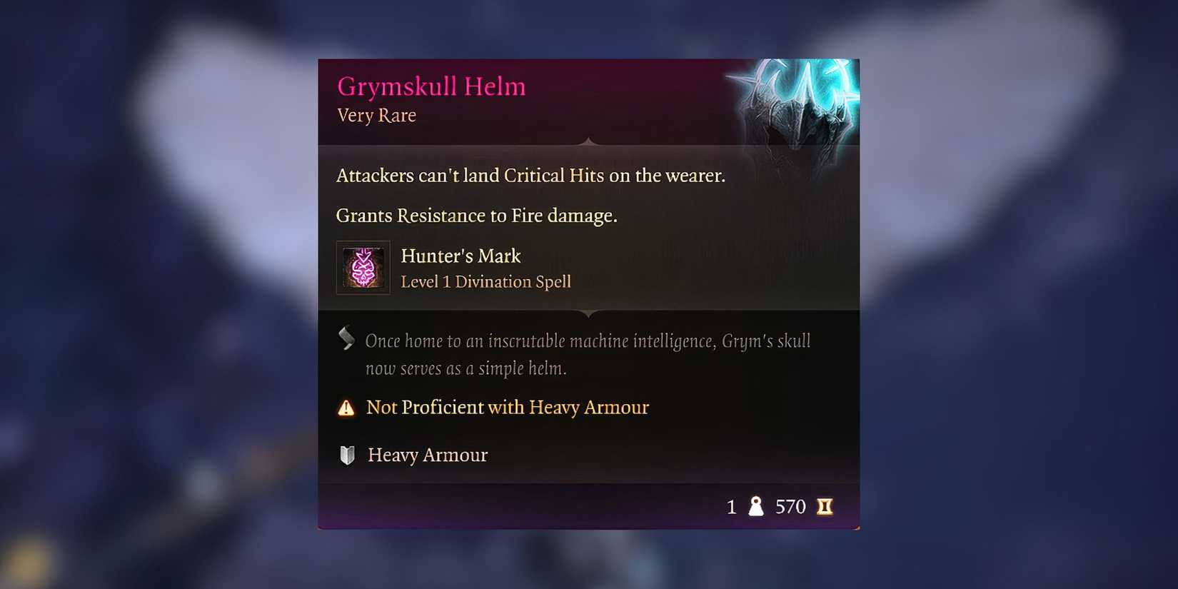  Grymskull Helm stats in Baldur's Gate 3