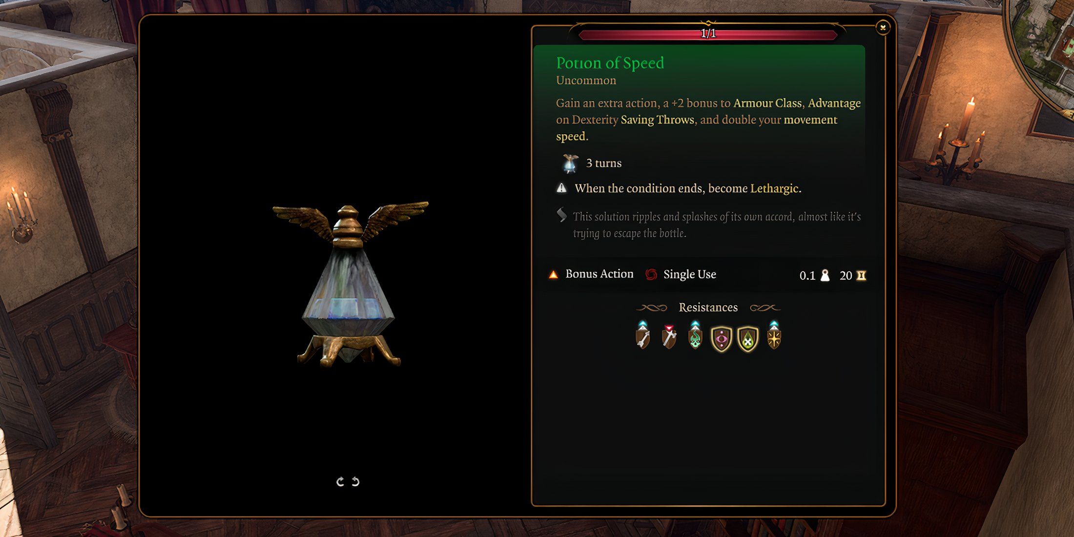 Baldur's Gate 3 - Potion of Speed Description