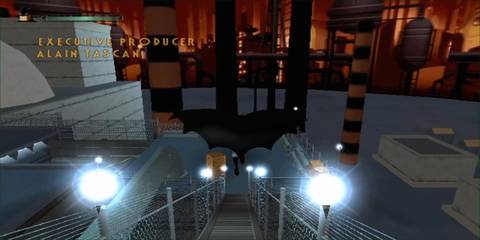 Batman gliding in the air in Batman Vengeance