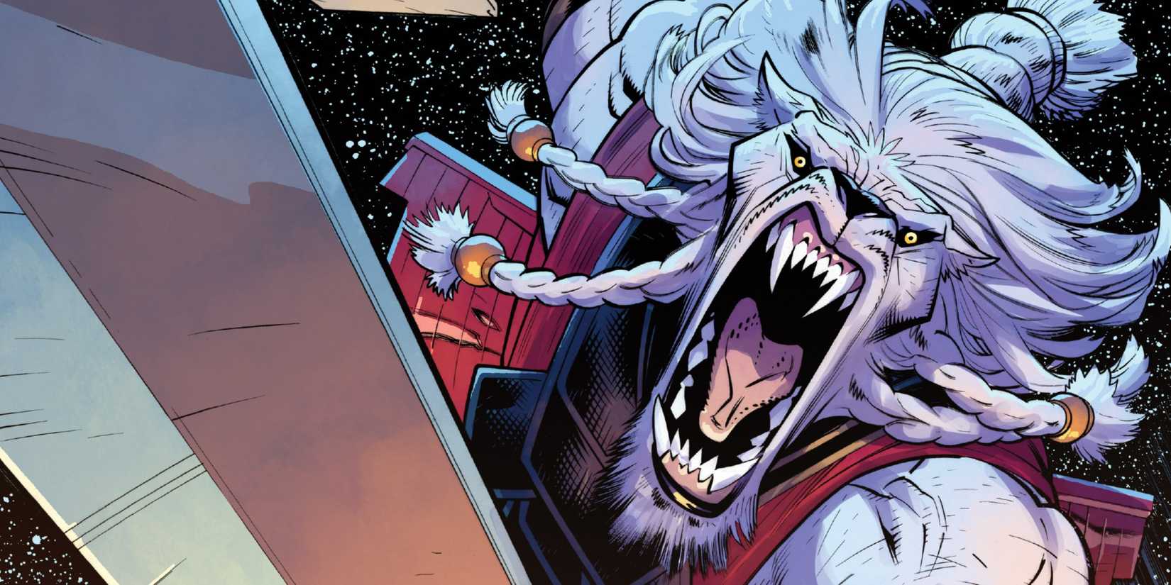 Battle Beast roars and charges towards Viltrumites during the Viltrumite War.