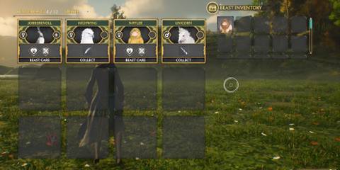 Beast inventory in Hogwarts Legacy's Default Forest Vivarium
