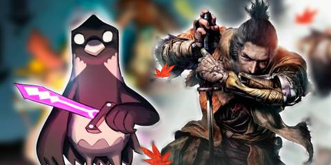 death's door reaper standing with sword next to sekiro