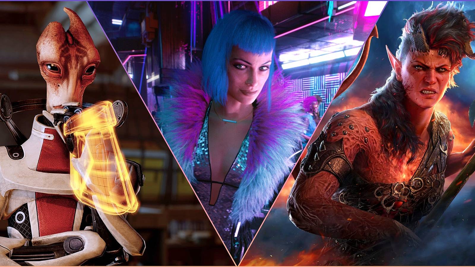 Best RPGs For Cinematic Storytelling Mass Effect 2, Cyberpunk 2077, Baldur's Gate 3