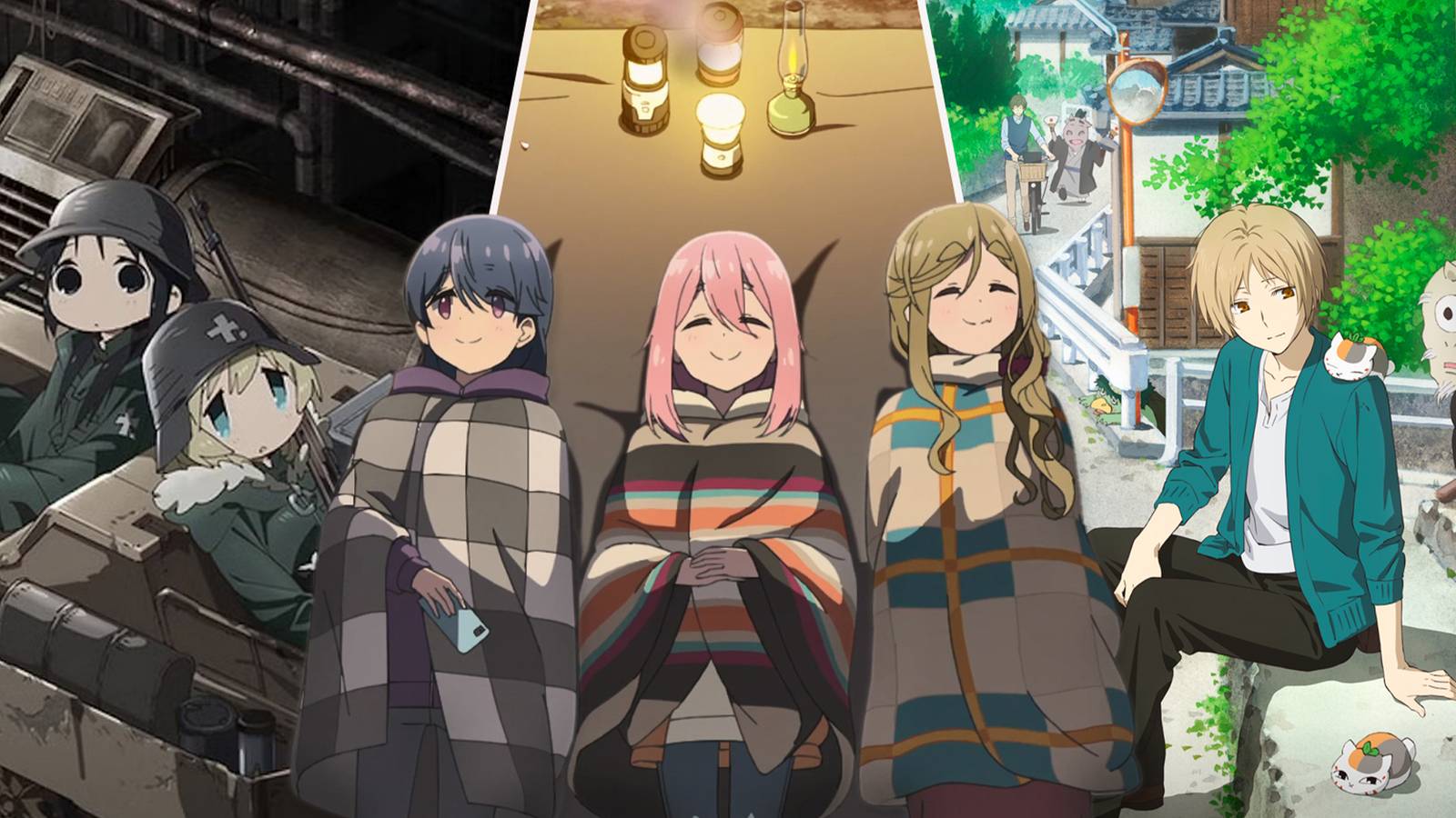 best slice of life anime laid-back camp, natsume, girls last tour