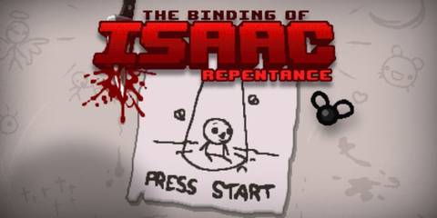 Mod altered intro screen showing Isaac poging