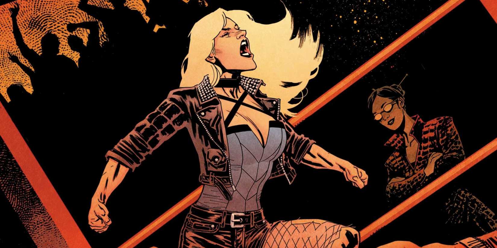 Black Canary letting out a supersonic scream