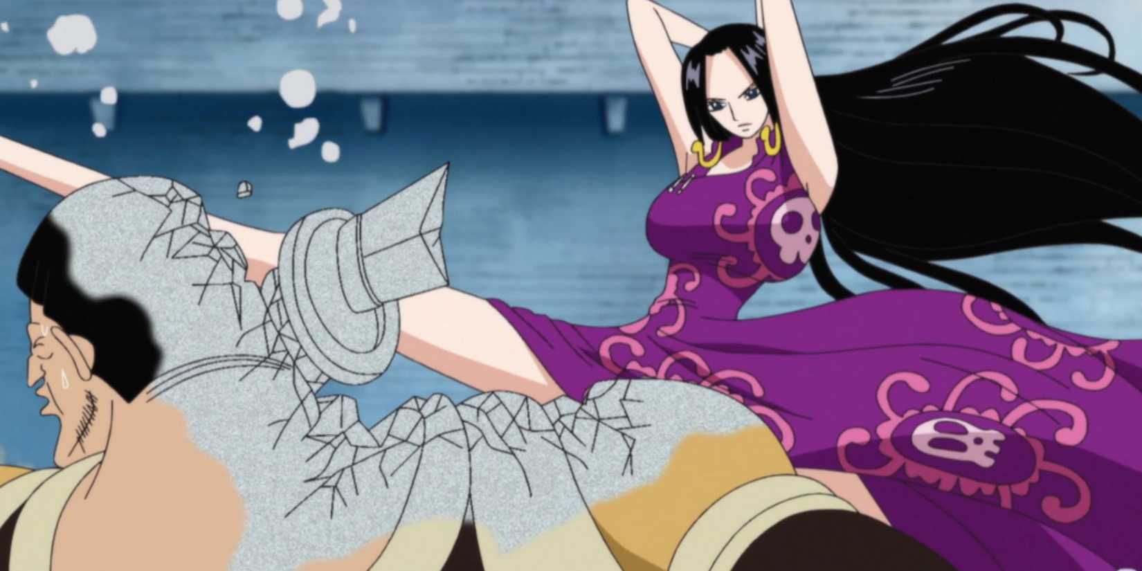 Boa Hancock uses her Devil Fruit on an opponent.