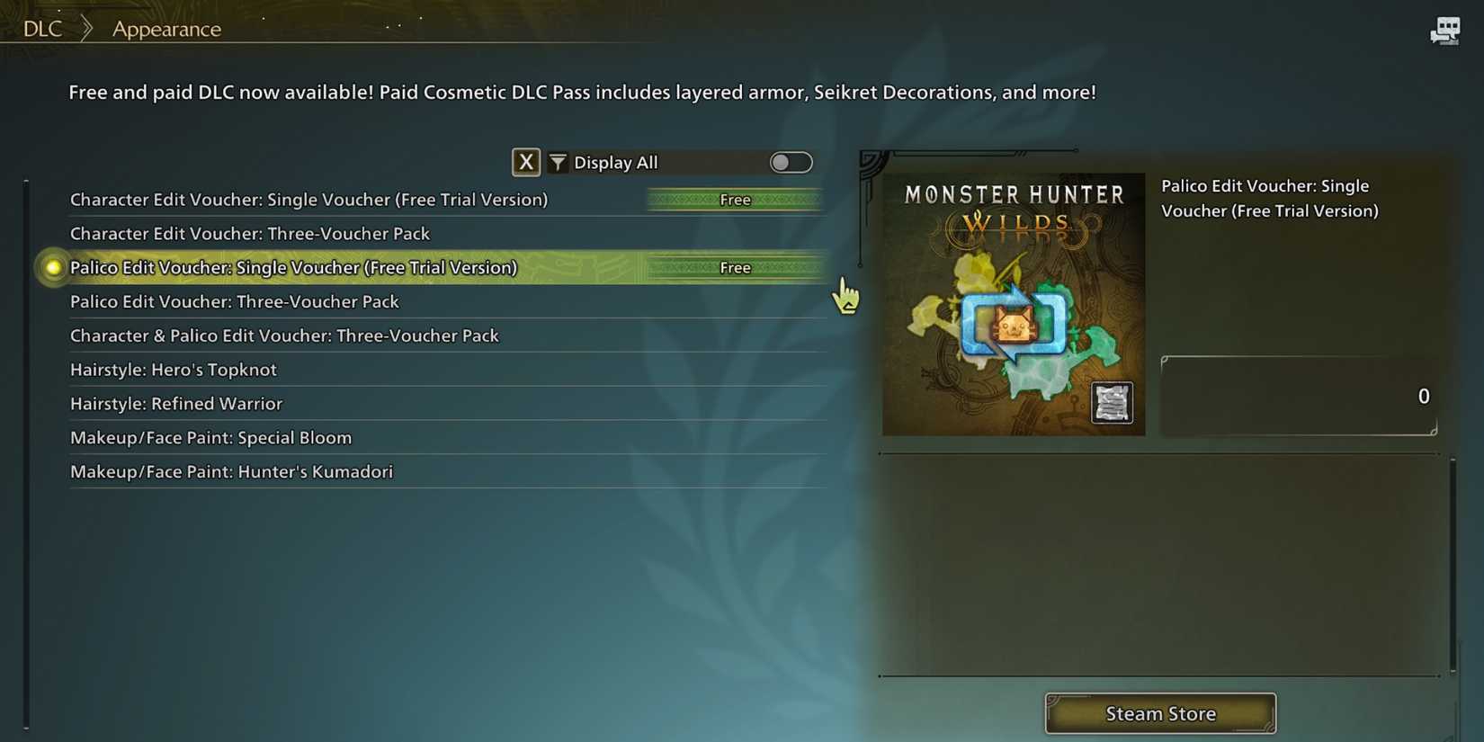 buying dlc in-game in monster hunter wilds